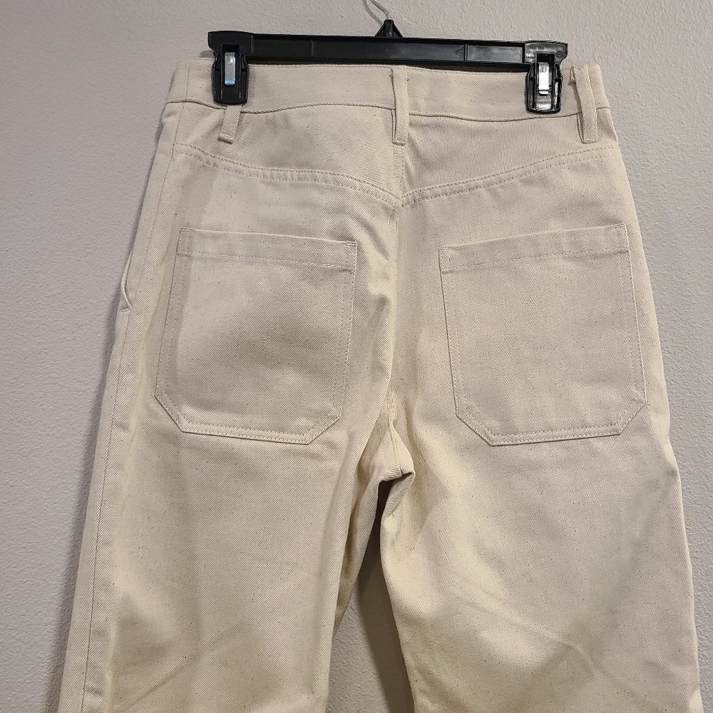 Deveaux Mary Cotton Straight Leg Natural Cream Jeans
